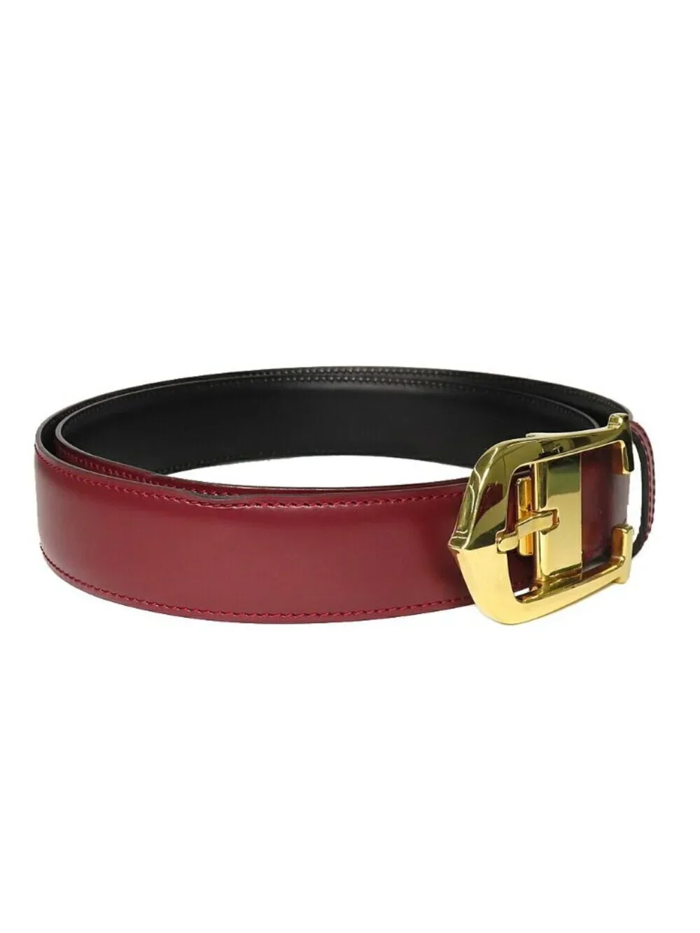 Cartier C Longue Reversible Belt Burgundy & Black Cles